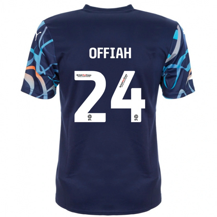 Danxen Børn Odel Offiah #24 Marineblå Udebane Spillertrøjer 2024/25 Trøje T-Shirt