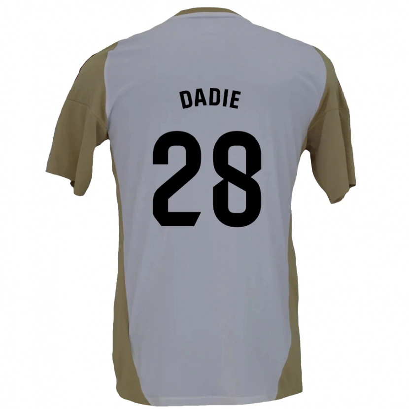 Danxen Børn Alberto Dadie #28 Brun Hvid Udebane Spillertrøjer 2024/25 Trøje T-Shirt