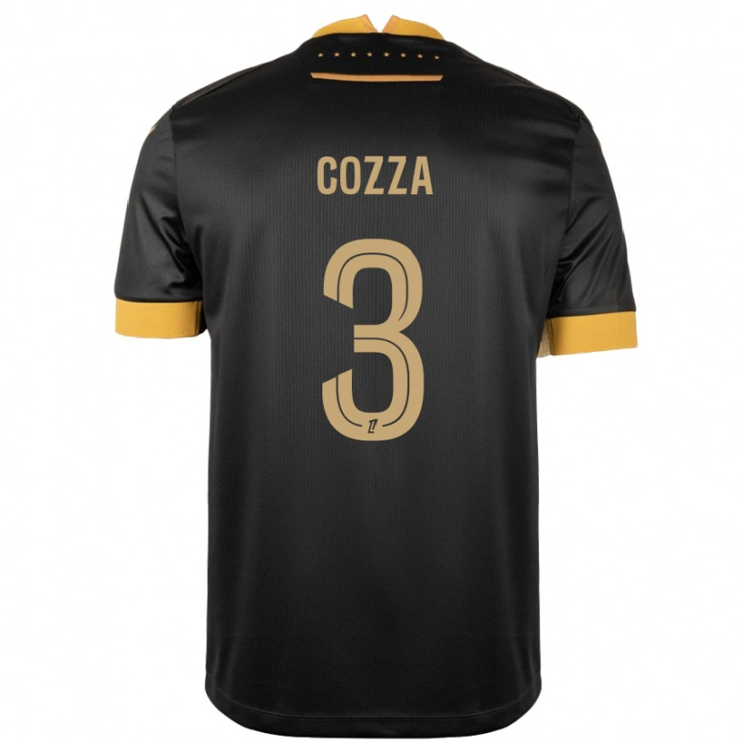 Danxen Børn Nicolas Cozza #3 Sort Brun Udebane Spillertrøjer 2024/25 Trøje T-Shirt