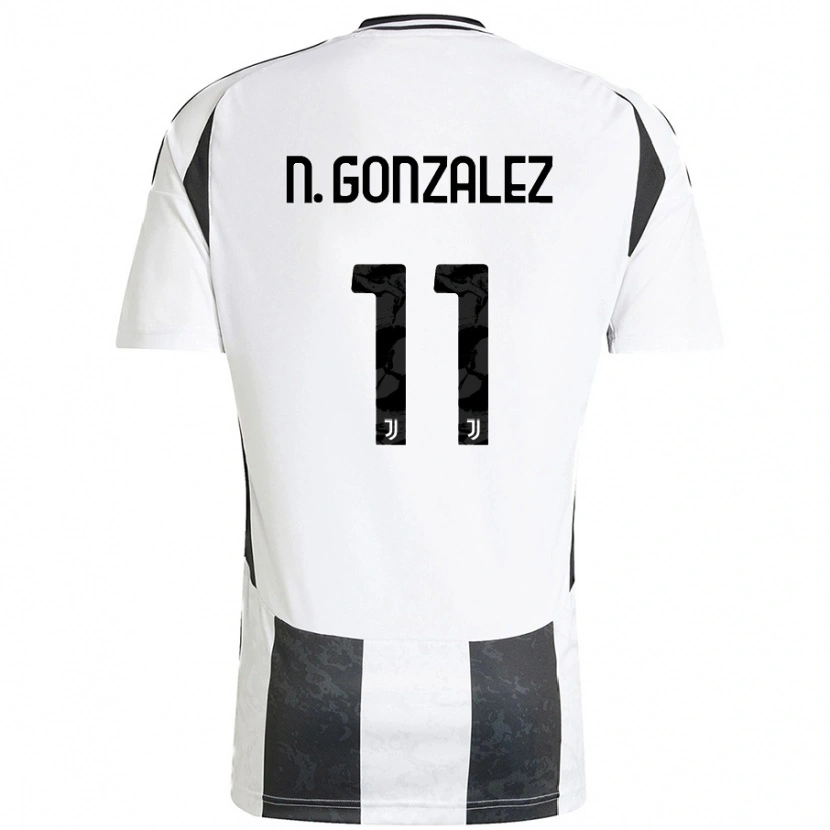 Danxen Børn Nico González #11 Hvid Sort Hjemmebane Spillertrøjer 2024/25 Trøje T-Shirt