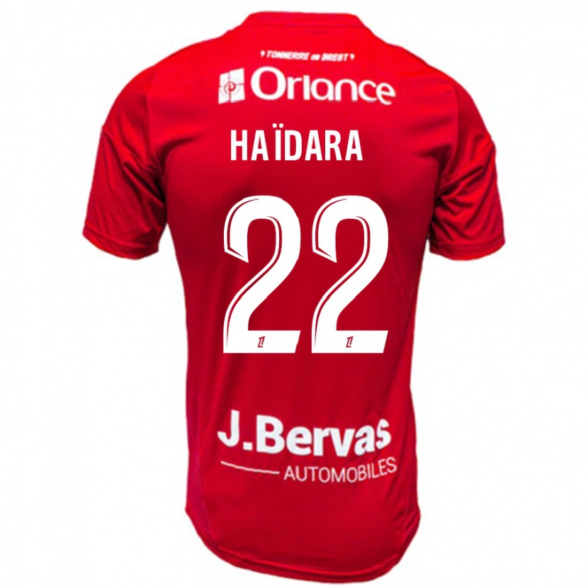 Danxen Børn Massadio Haidara #22 Rød Hvid Hjemmebane Spillertrøjer 2024/25 Trøje T-Shirt