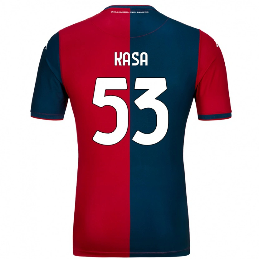 Danxen Børn Lior Kasa #53 Rød Mørkeblå Hjemmebane Spillertrøjer 2024/25 Trøje T-Shirt