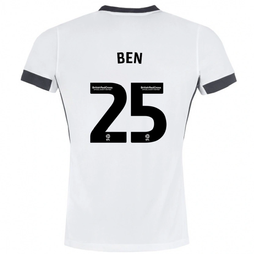 Danxen Børn Ben Davies #25 Hvid Sort Udebane Spillertrøjer 2024/25 Trøje T-Shirt