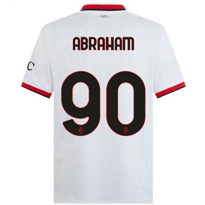 Danxen Børn Tammy Abraham #90 Hvid Sort Rød Udebane Spillertrøjer 2024/25 Trøje T-Shirt