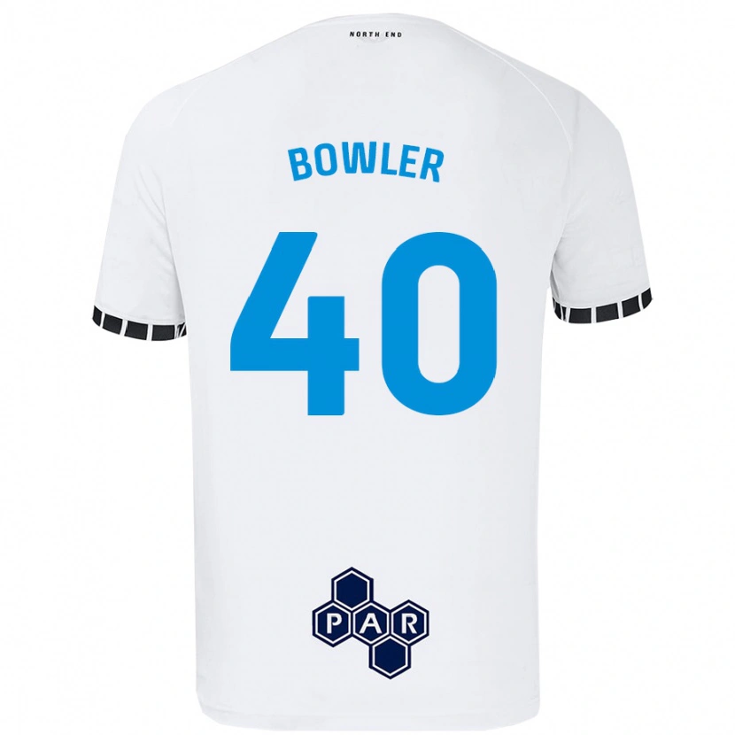 Danxen Børn Josh Bowler #40 Hvid Hjemmebane Spillertrøjer 2024/25 Trøje T-Shirt