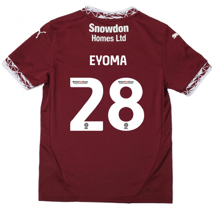 Danxen Børn Timothy Eyoma #28 Bourgogne Hjemmebane Spillertrøjer 2024/25 Trøje T-Shirt