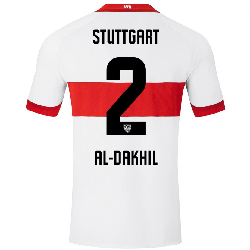 Danxen Børn Ameen Al-Dakhil #2 Hvid Rød Hjemmebane Spillertrøjer 2024/25 Trøje T-Shirt