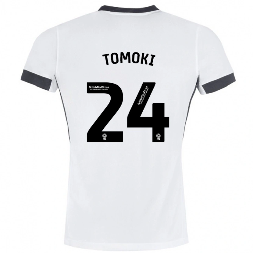 Danxen Børn Tomoki Iwata #24 Hvid Sort Udebane Spillertrøjer 2024/25 Trøje T-Shirt