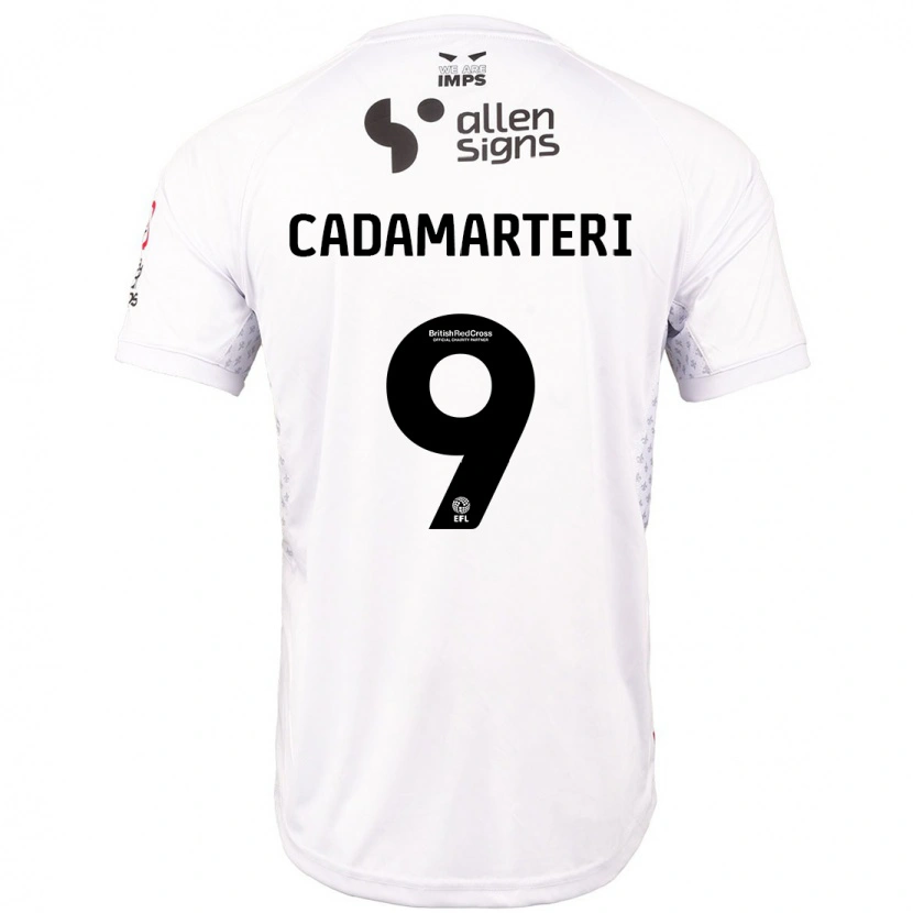 Danxen Børn Bailey Cadamarteri #9 Rød Hvid Udebane Spillertrøjer 2024/25 Trøje T-Shirt