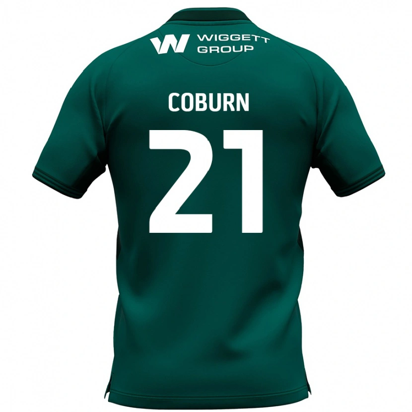 Danxen Børn Josh Coburn #21 Grøn Udebane Spillertrøjer 2024/25 Trøje T-Shirt