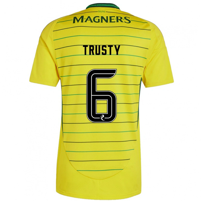 Danxen Børn Auston Trusty #6 Gul Udebane Spillertrøjer 2024/25 Trøje T-Shirt