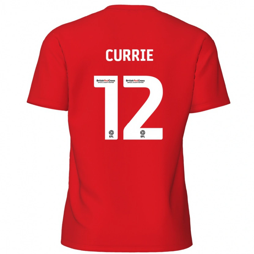 Danxen Børn Jack Currie #12 Rød Hjemmebane Spillertrøjer 2024/25 Trøje T-Shirt