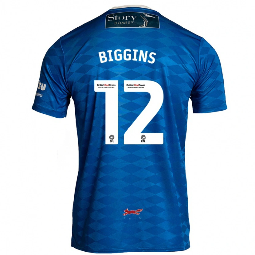 Danxen Børn Harrison Biggins #12 Blå Hjemmebane Spillertrøjer 2024/25 Trøje T-Shirt