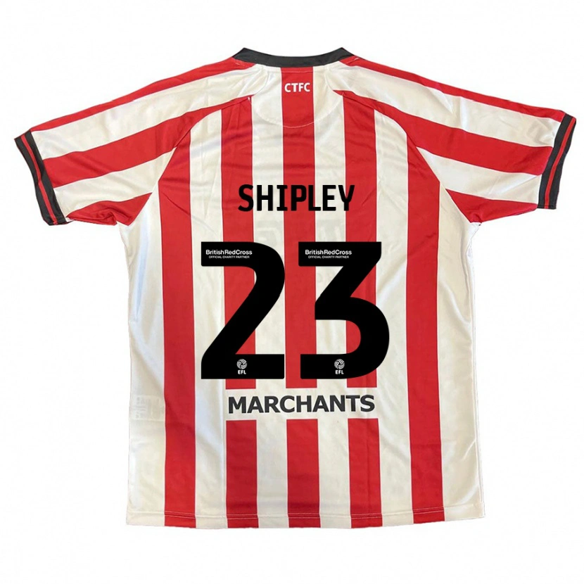 Danxen Børn Lewis Shipley #23 Rød Hvid Hjemmebane Spillertrøjer 2024/25 Trøje T-Shirt