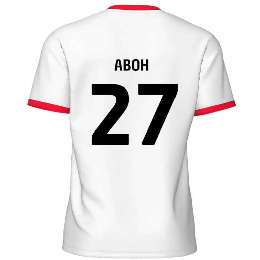 Danxen Børn Ken Aboh #27 Hvid Rød Hjemmebane Spillertrøjer 2024/25 Trøje T-Shirt