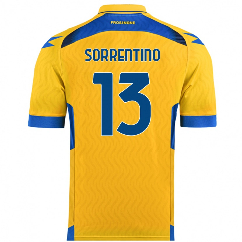 Danxen Børn Alessandro Sorrentino #13 Gul Hjemmebane Spillertrøjer 2024/25 Trøje T-Shirt