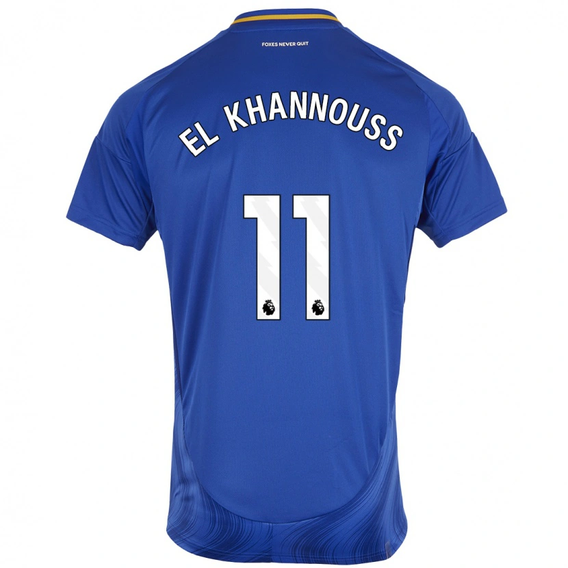 Danxen Børn Bilal El Khannouss #11 Blå Hvid Hjemmebane Spillertrøjer 2024/25 Trøje T-Shirt