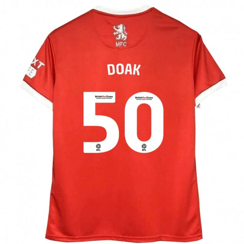 Danxen Mænd Ben Doak #50 Rød Hvid Hjemmebane Spillertrøjer 2024/25 Trøje T-Shirt