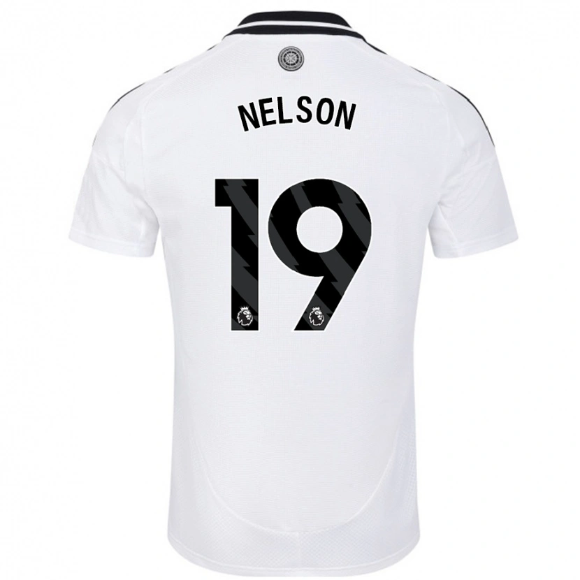 Danxen Mænd Reiss Nelson #19 Hvid Hjemmebane Spillertrøjer 2024/25 Trøje T-Shirt
