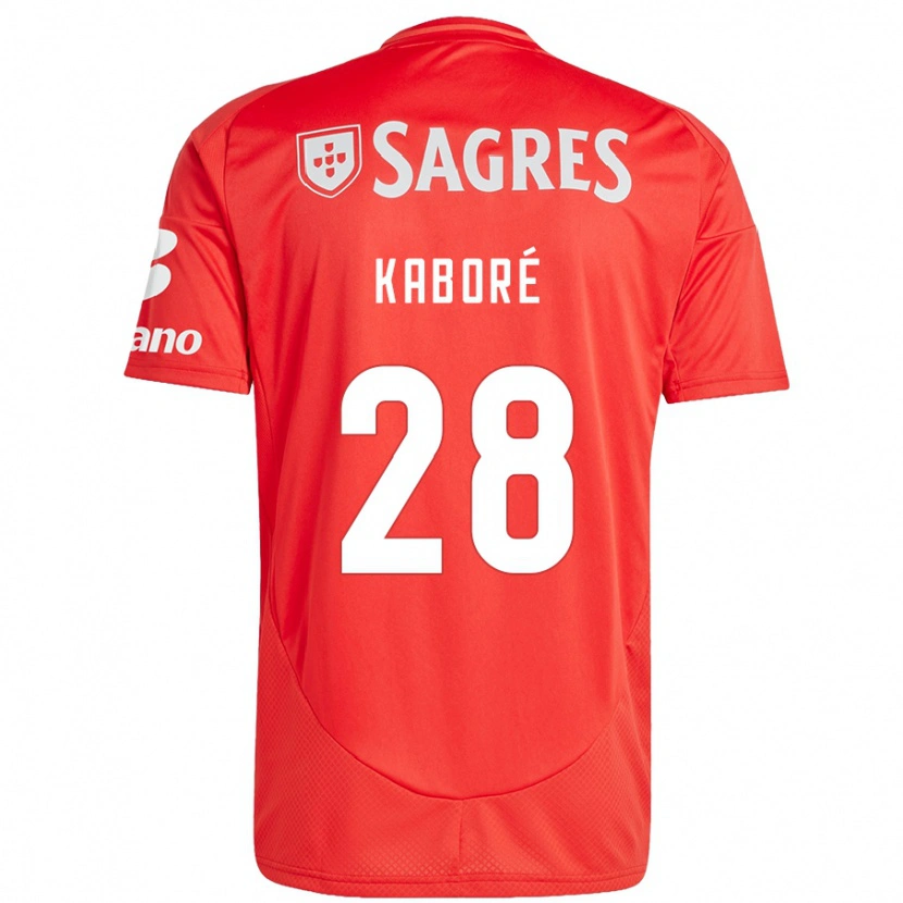 Danxen Mænd Issa Kaboré #28 Rød Hvid Hjemmebane Spillertrøjer 2024/25 Trøje T-Shirt