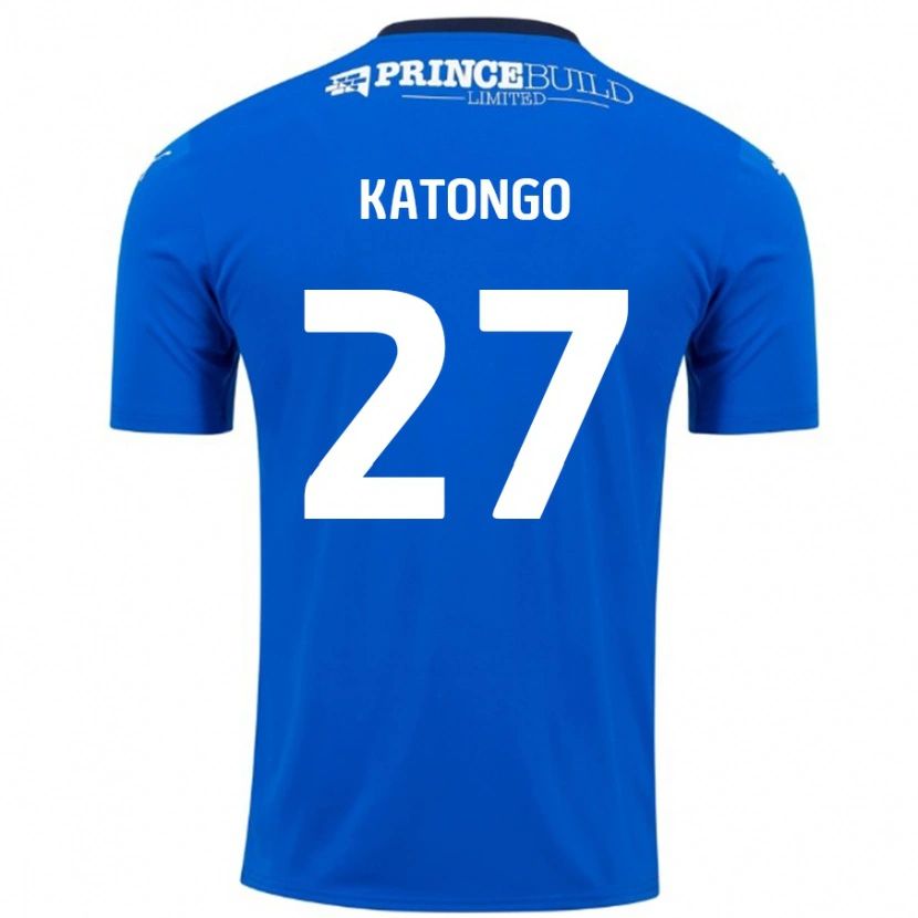 Danxen Mænd Jadel Katongo #27 Blå Hvid Hjemmebane Spillertrøjer 2024/25 Trøje T-Shirt