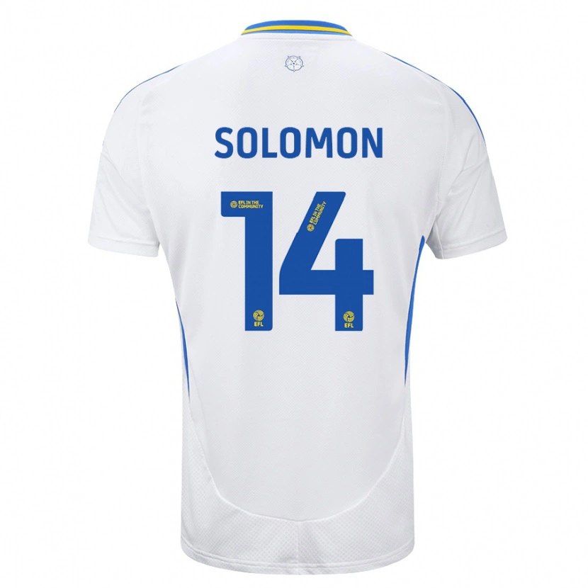 Danxen Mænd Manor Solomon #14 Hvid Blå Hjemmebane Spillertrøjer 2024/25 Trøje T-Shirt