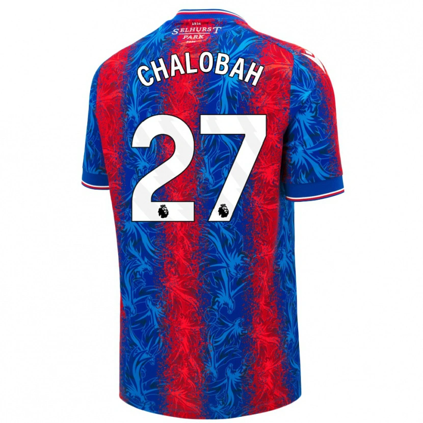 Danxen Mænd Trevoh Chalobah #27 Røde Blå Striber Hjemmebane Spillertrøjer 2024/25 Trøje T-Shirt