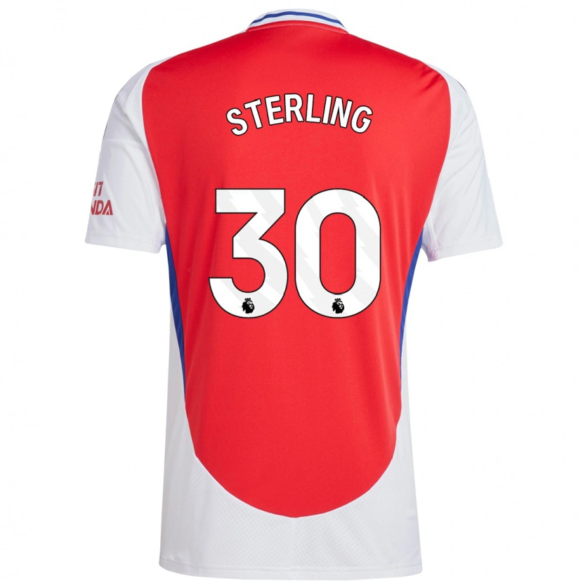Danxen Mænd Raheem Sterling #30 Rød Hvid Hjemmebane Spillertrøjer 2024/25 Trøje T-Shirt