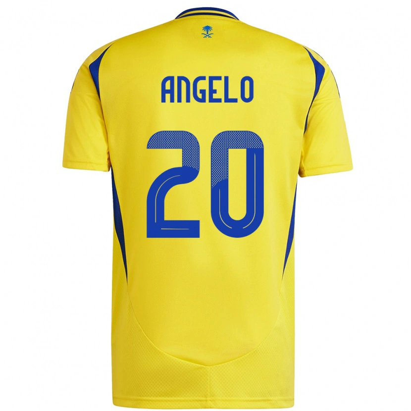 Danxen Mænd Ângelo #20 Gul Blå Hjemmebane Spillertrøjer 2024/25 Trøje T-Shirt
