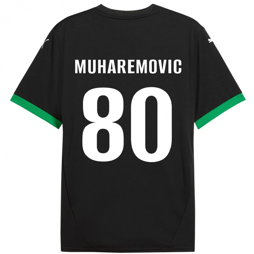 Danxen Mænd Tarik Muharemovic #80 Sort Mørkegrøn Hjemmebane Spillertrøjer 2024/25 Trøje T-Shirt