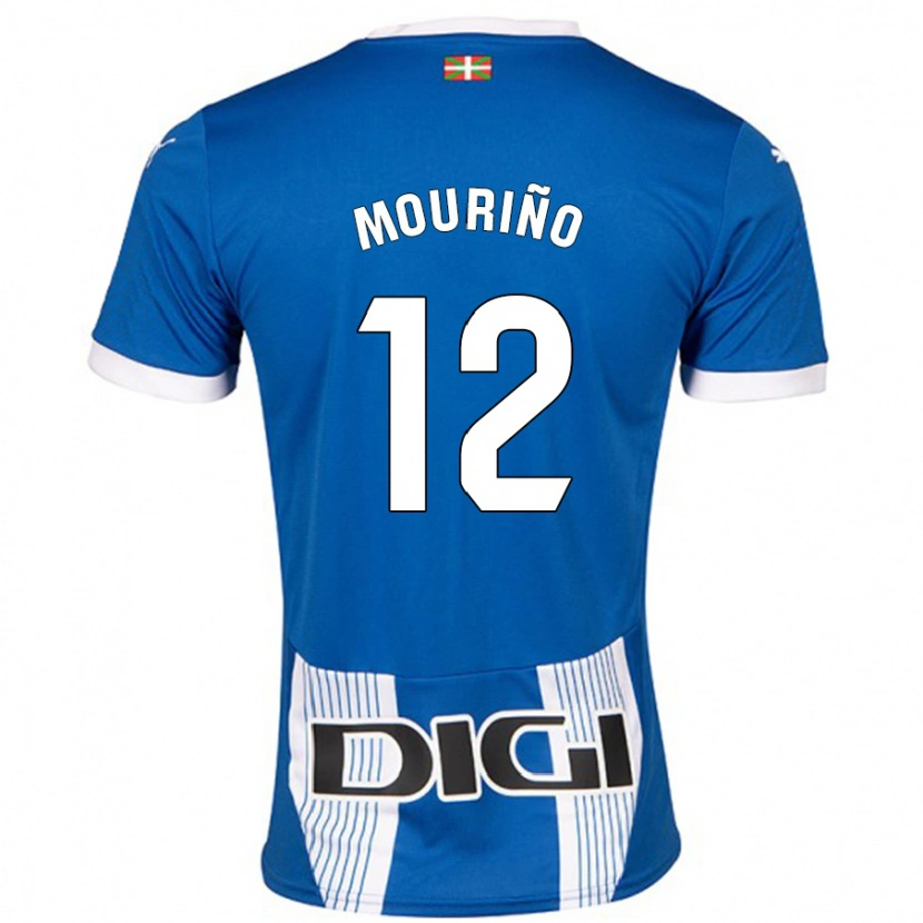 Danxen Mænd Santiago Mouriño #12 Blå Hjemmebane Spillertrøjer 2024/25 Trøje T-Shirt