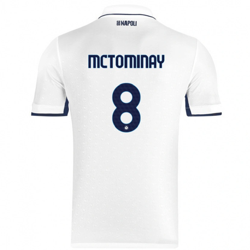 Danxen Mænd Scott Mctominay #8 Hvid Kongeblå Udebane Spillertrøjer 2024/25 Trøje T-Shirt