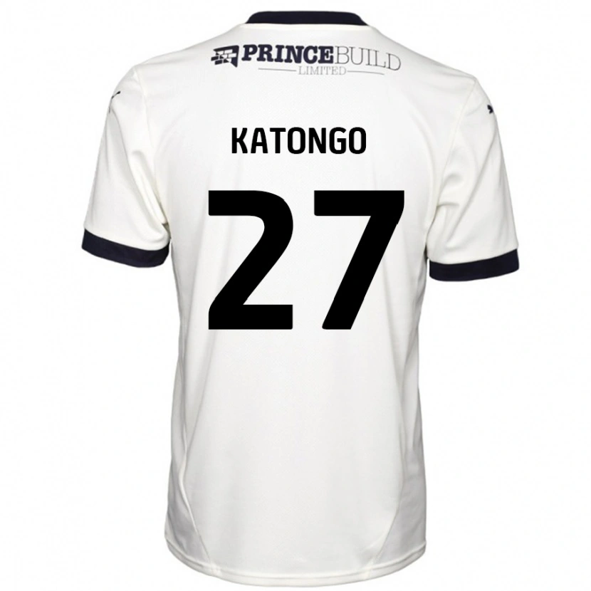 Danxen Mænd Jadel Katongo #27 Råhvid Sort Udebane Spillertrøjer 2024/25 Trøje T-Shirt
