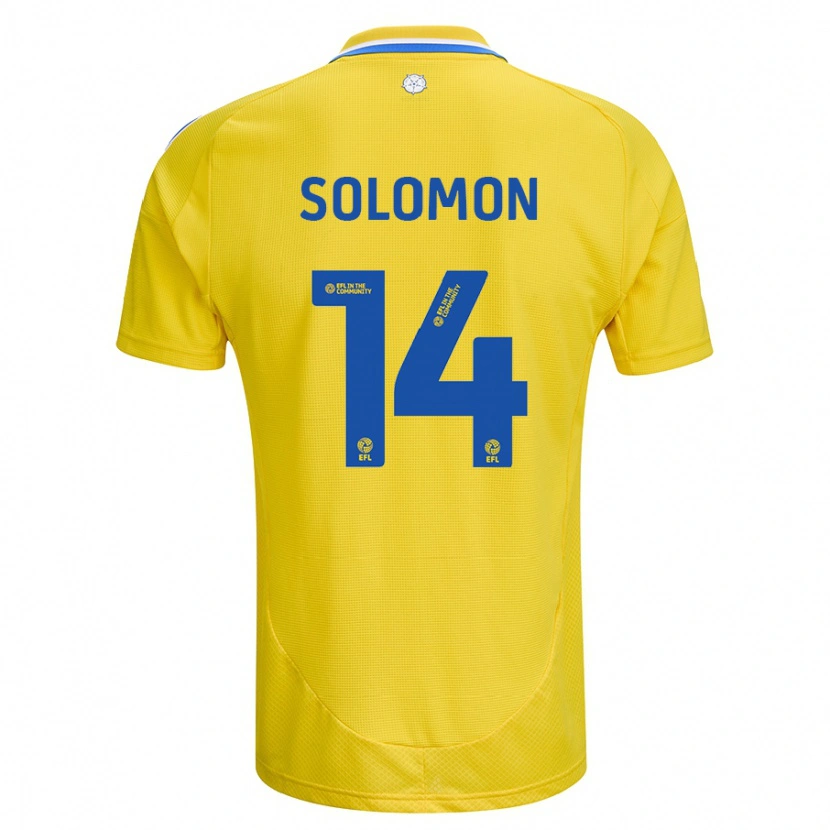 Danxen Mænd Manor Solomon #14 Gul Blå Udebane Spillertrøjer 2024/25 Trøje T-Shirt