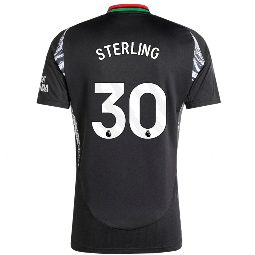 Danxen Mænd Raheem Sterling #30 Sort Udebane Spillertrøjer 2024/25 Trøje T-Shirt