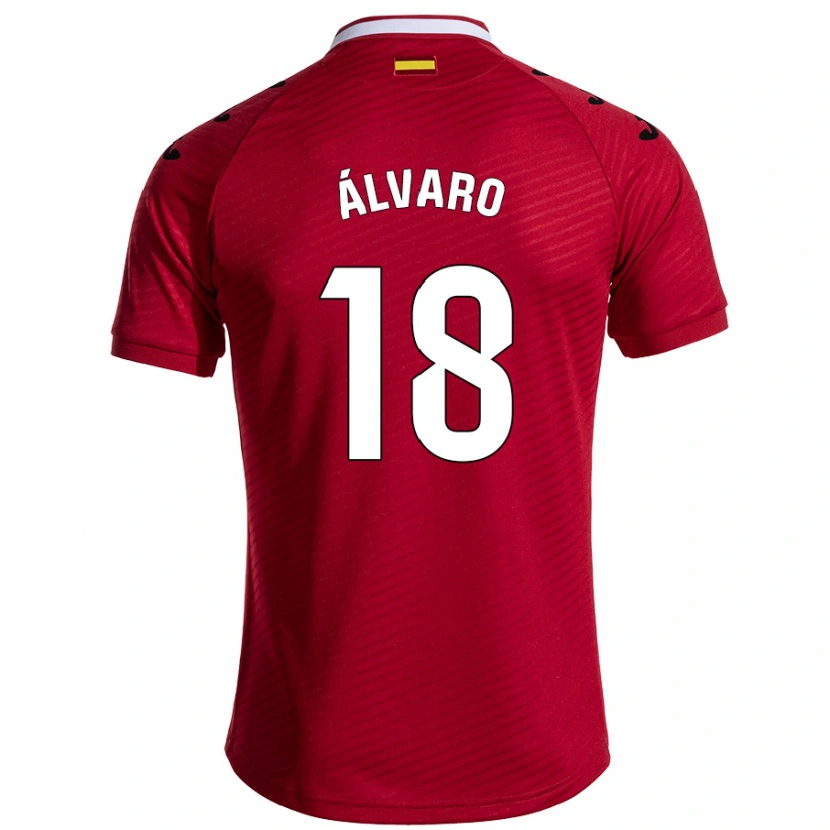 Danxen Mænd Álvaro Rodríguez #18 Mørkerød Udebane Spillertrøjer 2024/25 Trøje T-Shirt