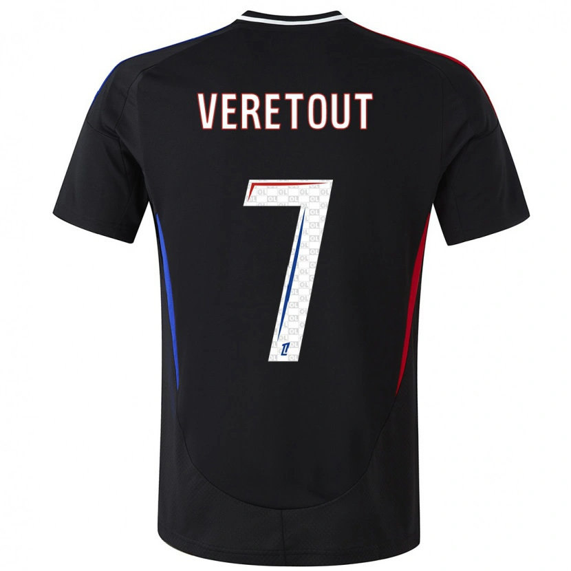 Danxen Mænd Jordan Veretout #7 Sort Udebane Spillertrøjer 2024/25 Trøje T-Shirt
