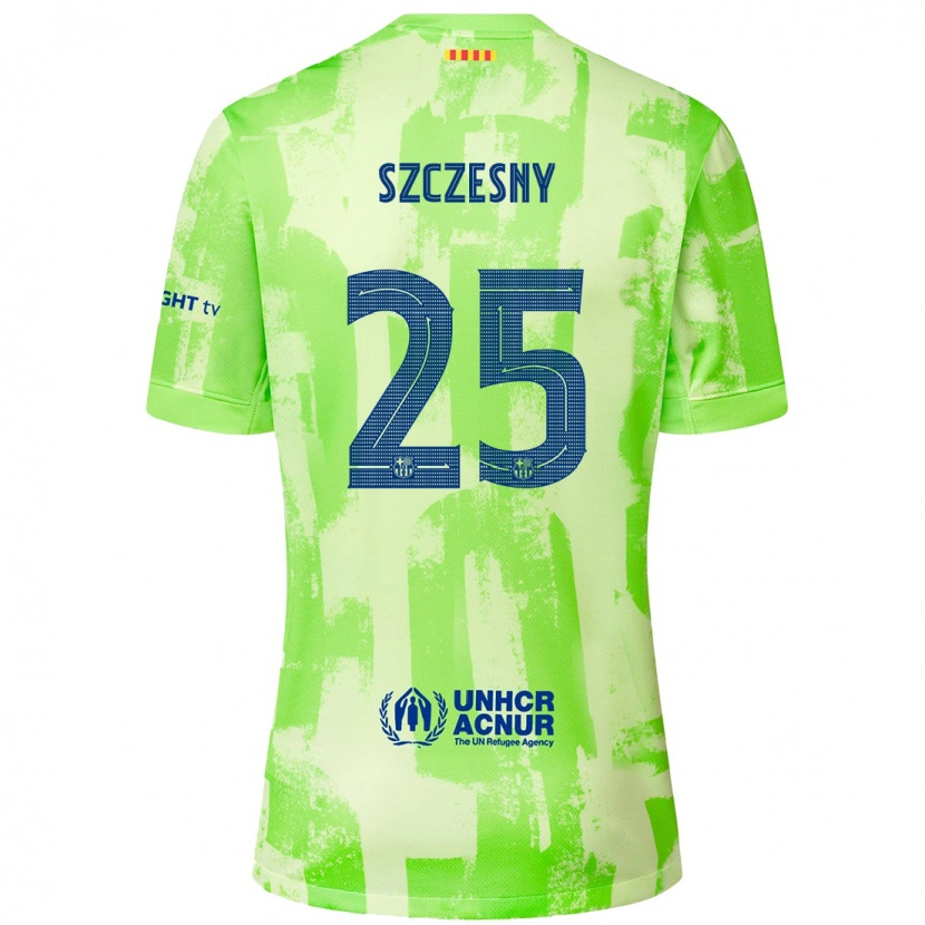 Danxen Mænd Wojciech Szczesny #25 Lime Tredje Sæt Spillertrøjer 2024/25 Trøje T-Shirt
