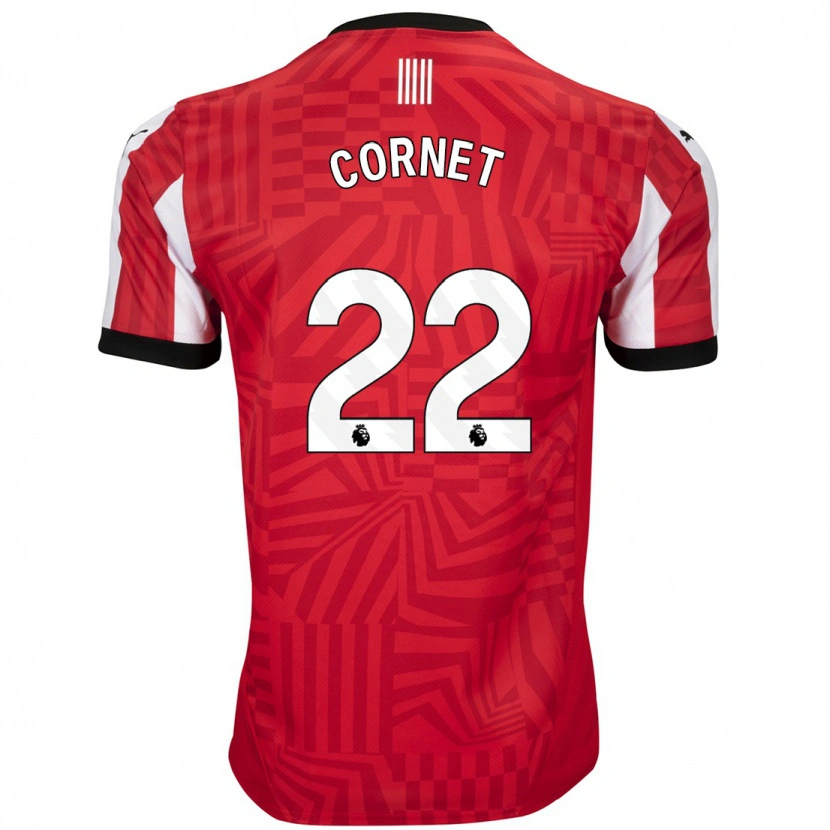 Danxen Mænd Maxwel Cornet #22 Rød Hvid Hjemmebane Spillertrøjer 2024/25 Trøje T-Shirt