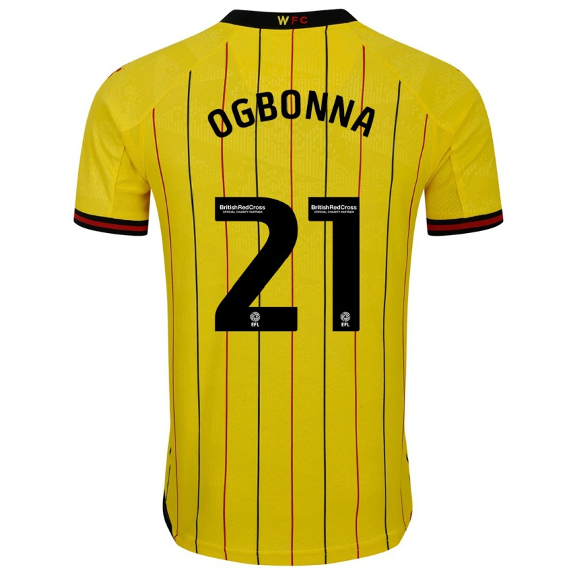 Danxen Mænd Angelo Ogbonna #21 Gul Sort Hjemmebane Spillertrøjer 2024/25 Trøje T-Shirt