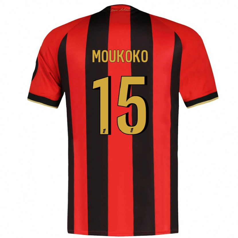 Danxen Mænd Youssoufa Moukoko #15 Rød Sort Hjemmebane Spillertrøjer 2024/25 Trøje T-Shirt