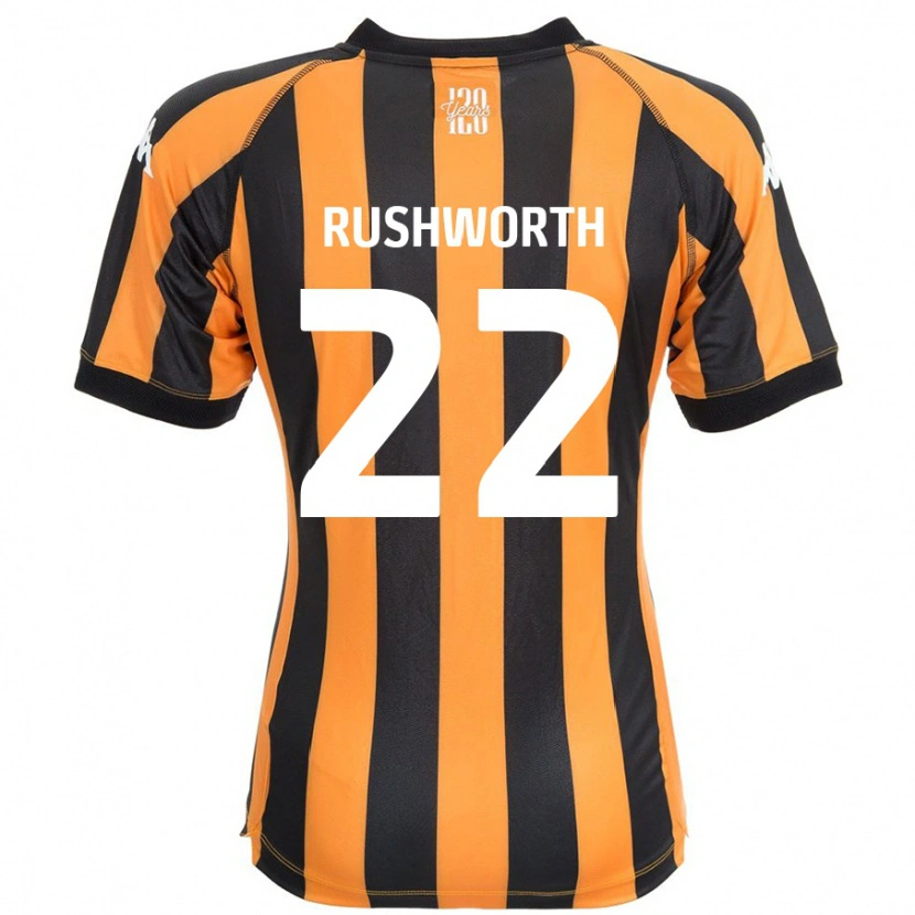 Danxen Mænd Carl Rushworth #22 Sort Rav Hjemmebane Spillertrøjer 2024/25 Trøje T-Shirt