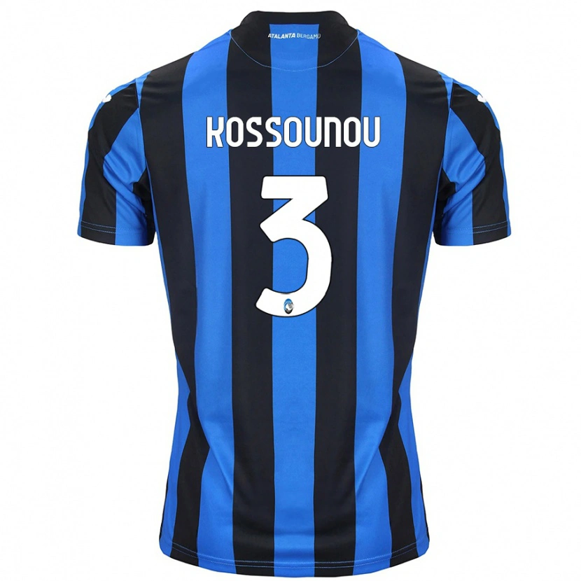 Danxen Mænd Odilon Kossounou #3 Blå Sort Hjemmebane Spillertrøjer 2024/25 Trøje T-Shirt