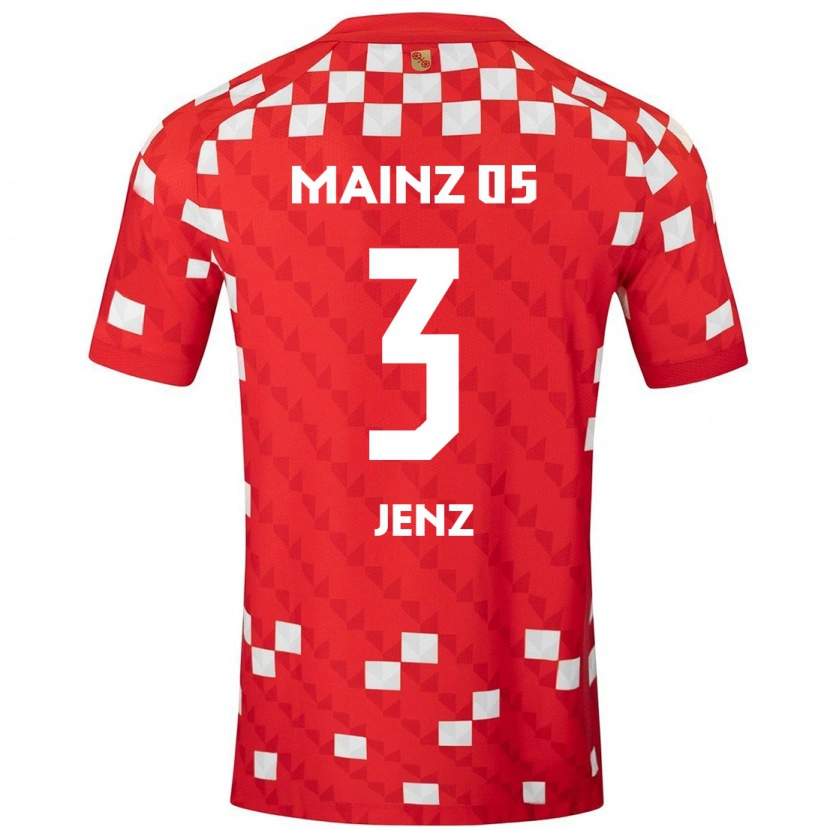 Danxen Mænd Moritz Jenz #3 Hvid Rød Hjemmebane Spillertrøjer 2024/25 Trøje T-Shirt
