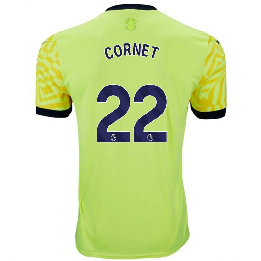 Danxen Mænd Maxwel Cornet #22 Gul Udebane Spillertrøjer 2024/25 Trøje T-Shirt