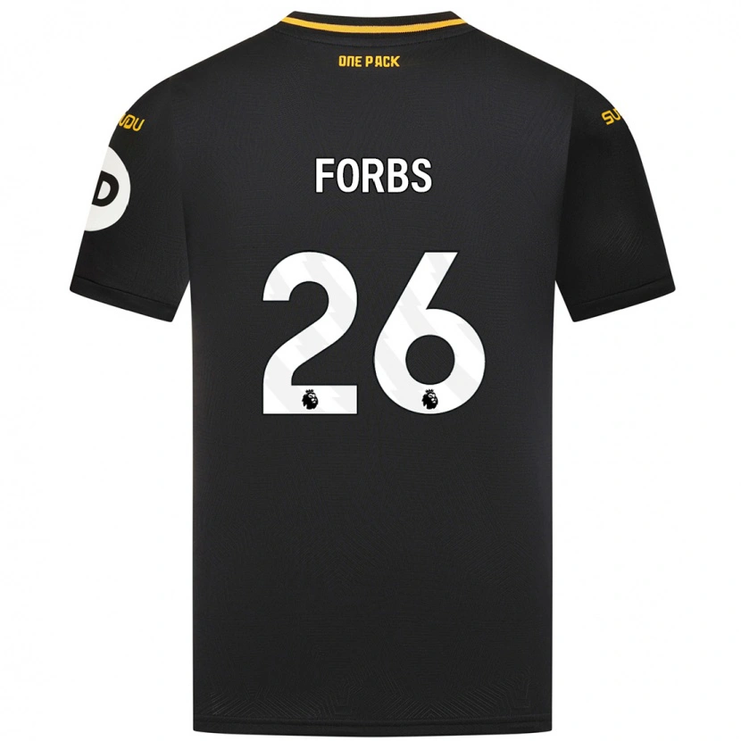 Danxen Mænd Carlos Forbs #26 Sort Udebane Spillertrøjer 2024/25 Trøje T-Shirt