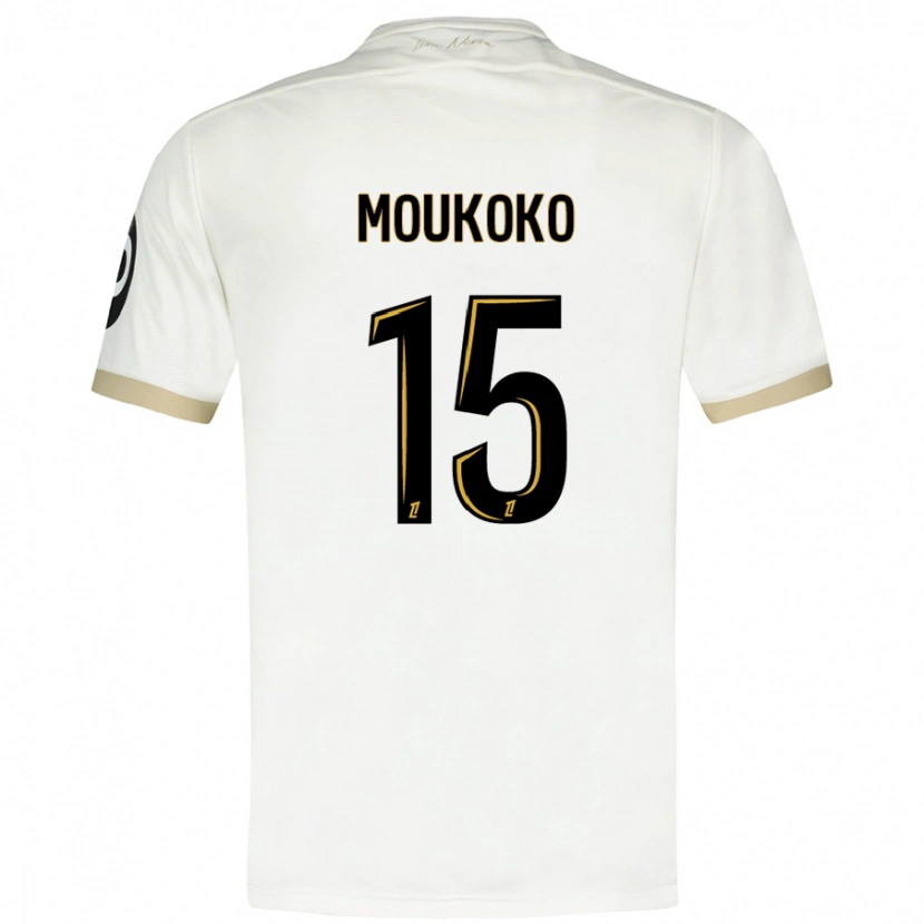 Danxen Mænd Youssoufa Moukoko #15 Hvidguld Udebane Spillertrøjer 2024/25 Trøje T-Shirt