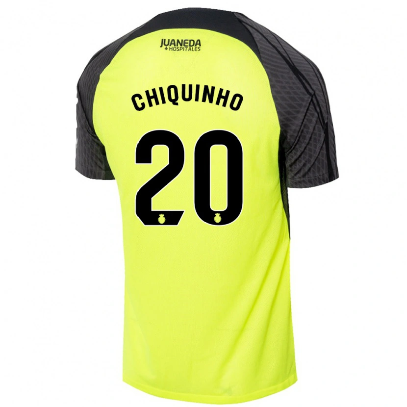 Danxen Mænd Chiquinho #20 Fluorescerende Grøn Sort Udebane Spillertrøjer 2024/25 Trøje T-Shirt