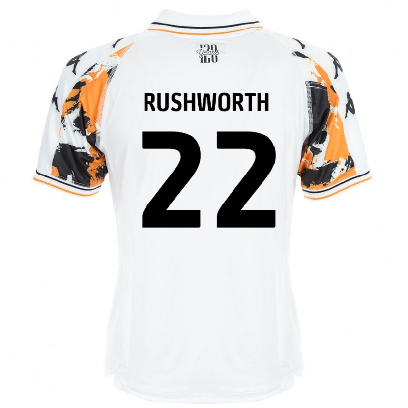 Danxen Mænd Carl Rushworth #22 Hvid Udebane Spillertrøjer 2024/25 Trøje T-Shirt