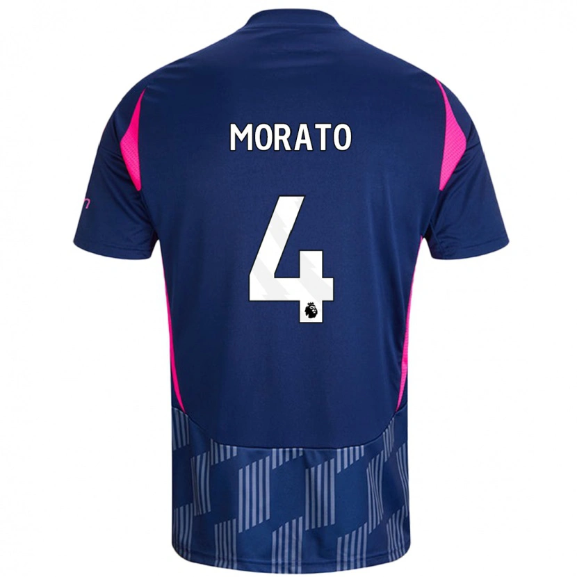 Danxen Mænd Morato #4 Kongeblå Pink Udebane Spillertrøjer 2024/25 Trøje T-Shirt